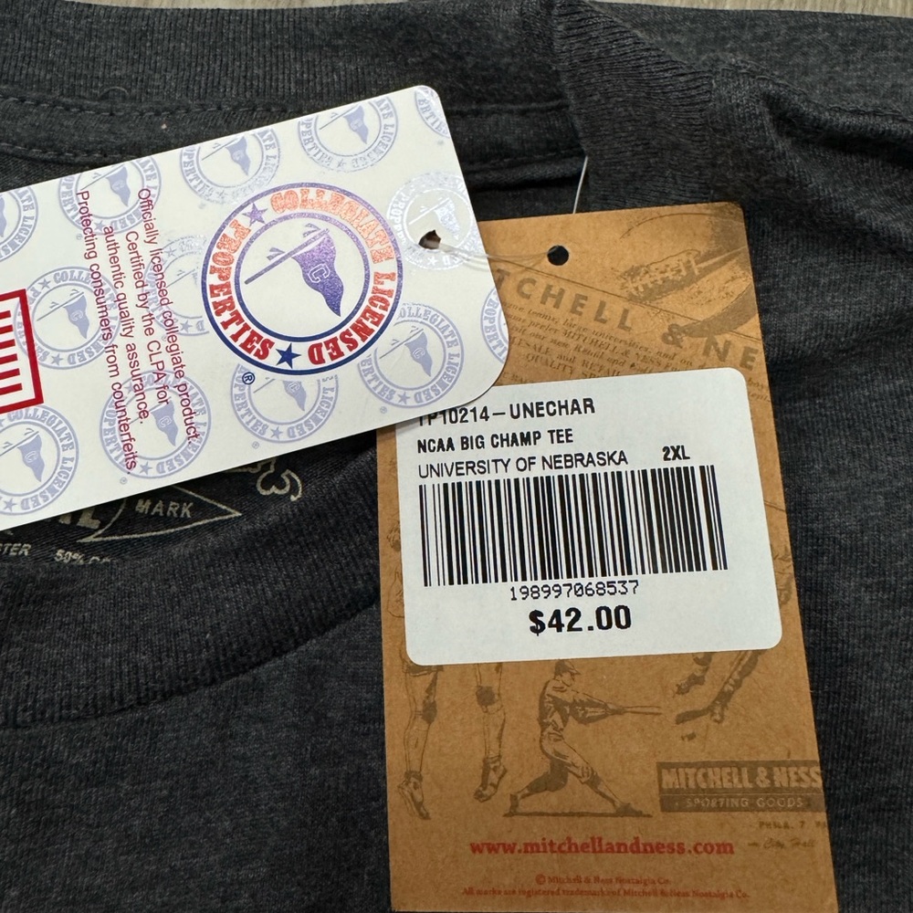 NWT Nebraska Huskers Gray Heritage Scholar‎ T-Shirt Size XXL MSRP $42 - Picture 6 of 6